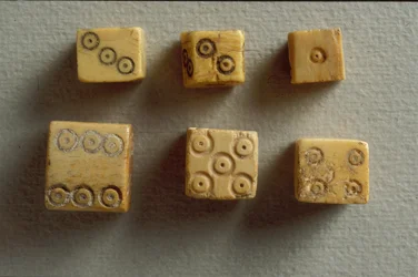 Dados encontrados en Jerusalén, época romana temprana